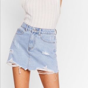 NastyGal high waisted denim skirt